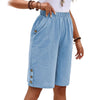 Women's Casual Shorts with Elastic Waist and Pockets