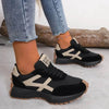 Retro Contrast Panel Chunky Sole Trainers with Lace Up Fastening