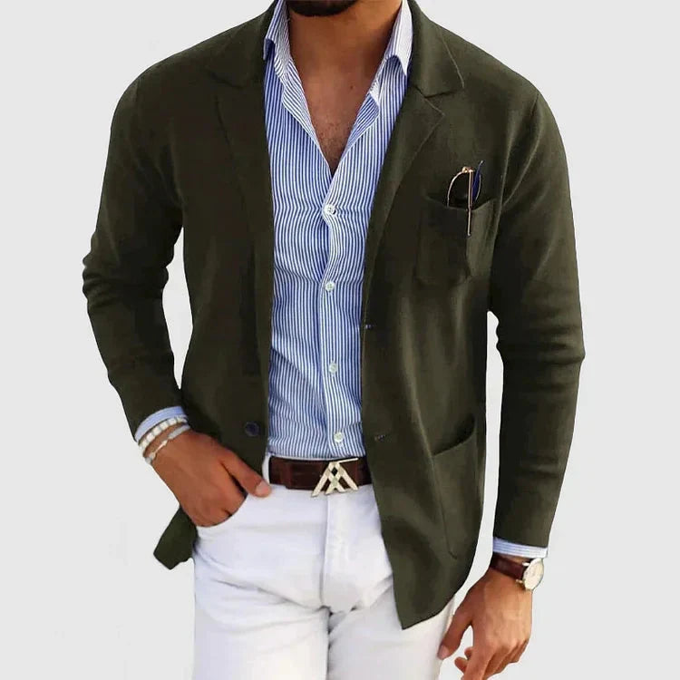 Blazer pour homme avec revers cranté et poches avant