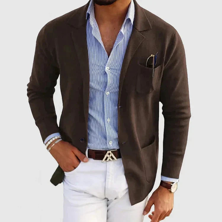 Blazer pour homme avec revers cranté et poches avant