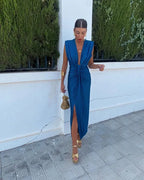 Women's Soft Pleated Midi Dress for Everyday Style