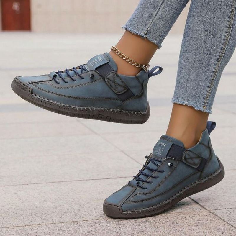 Women's Comfortable Lace-Up Trainers Cushioned Flat Sole Everyday Shoe