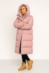 Long Insulated Quilted Puffer Jacket for Women with Hood - Winter Warmth and Style