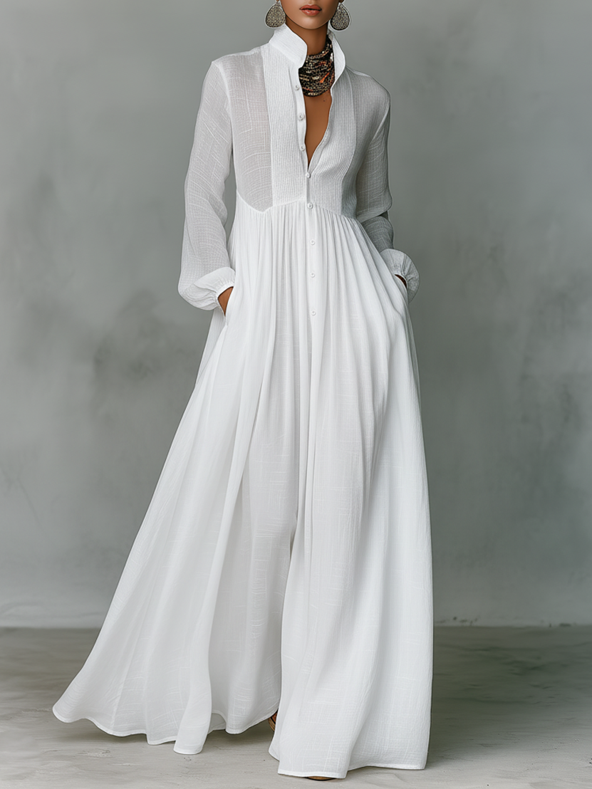 Robe longue élégante à manches longues pour femmes