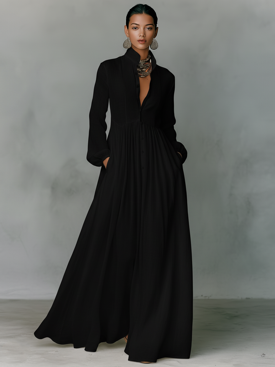 Robe longue élégante à manches longues pour femmes