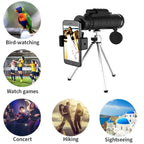 Monocular Telescope with Smartphone Holder and Tripod Stand