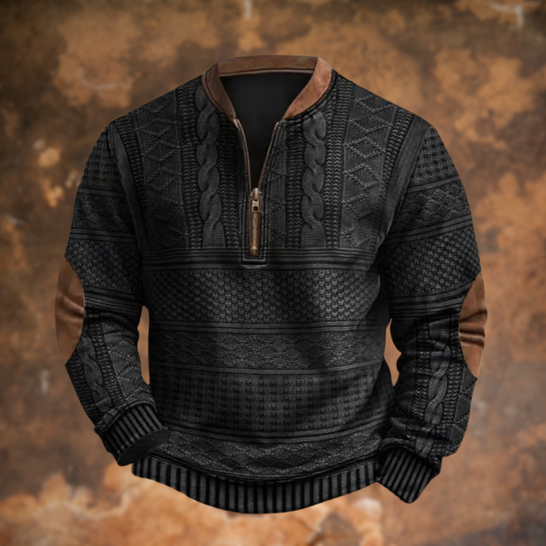 Men's Vintage Quarter Zip Jumper for Comfortable Warmth and Versatile Style