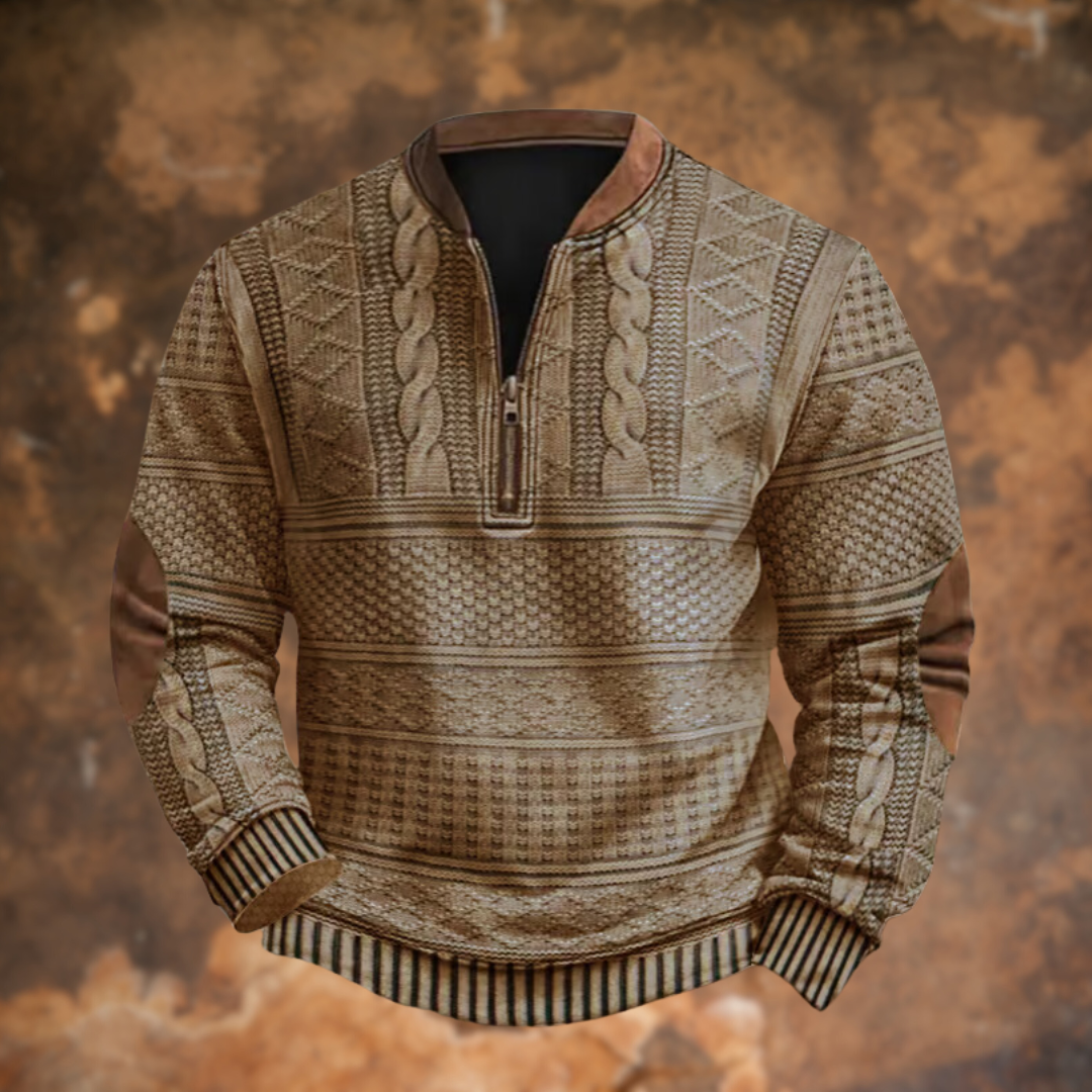 Men's Vintage Quarter Zip Jumper for Comfortable Warmth and Versatile Style
