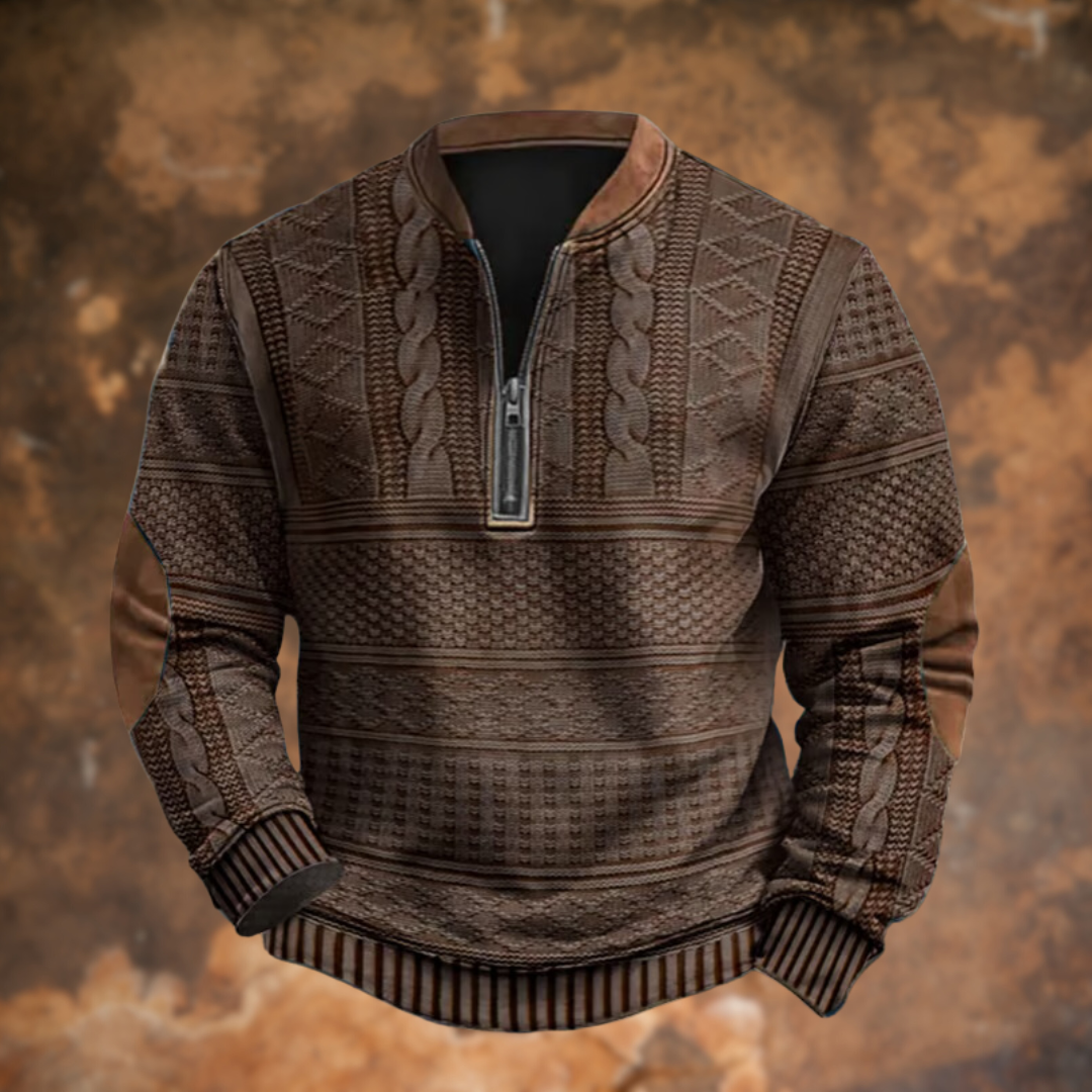 Men's Vintage Quarter Zip Jumper for Comfortable Warmth and Versatile Style
