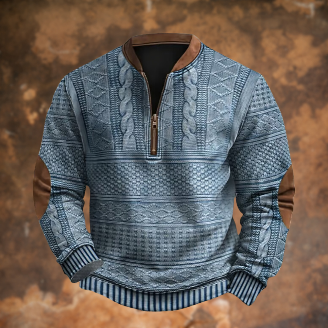 Men's Vintage Quarter Zip Jumper for Comfortable Warmth and Versatile Style