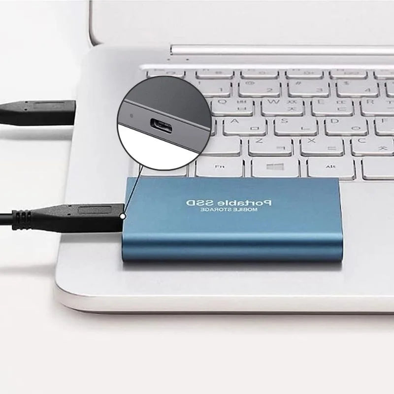 SSD externe portable ultra-rapide gris clair