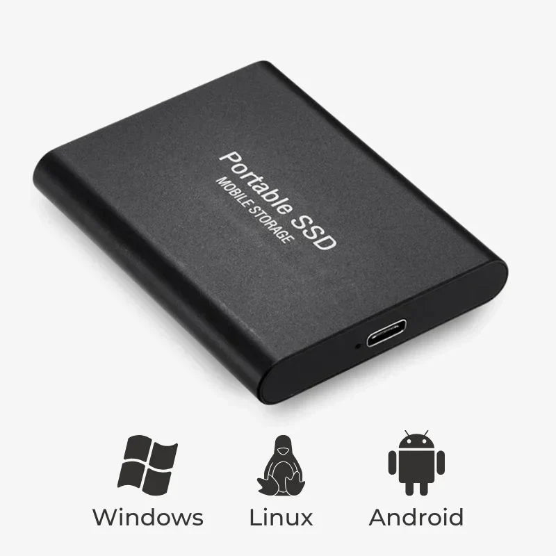 SSD externe portable ultra-rapide gris clair