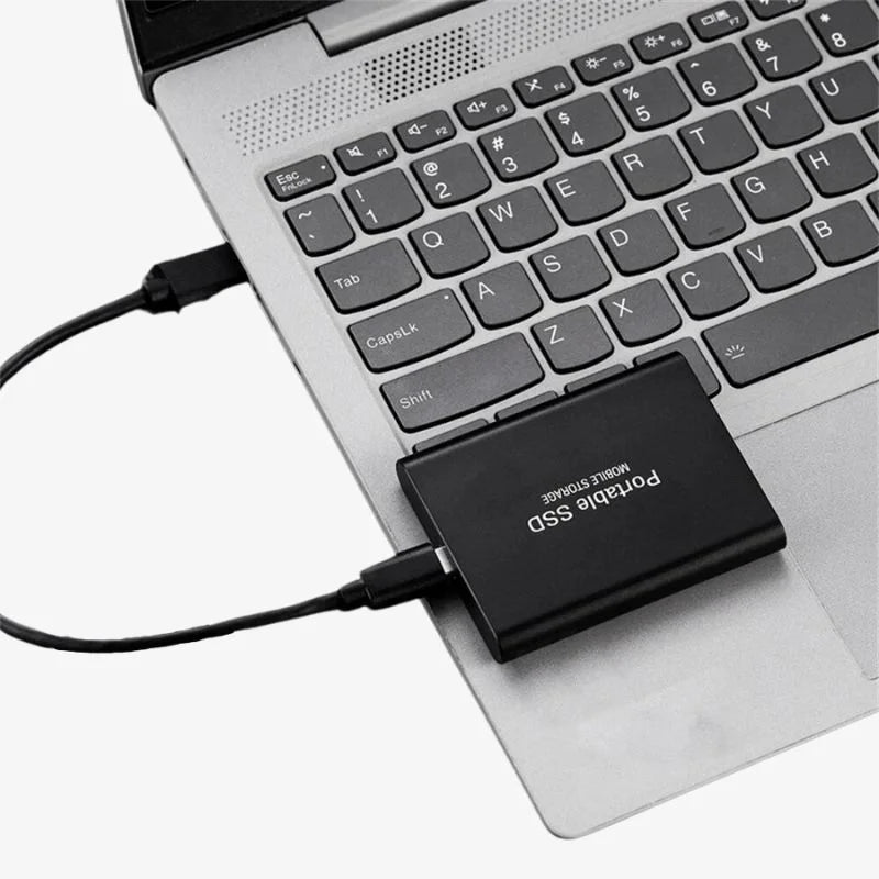 SSD externe portable ultra-rapide gris clair