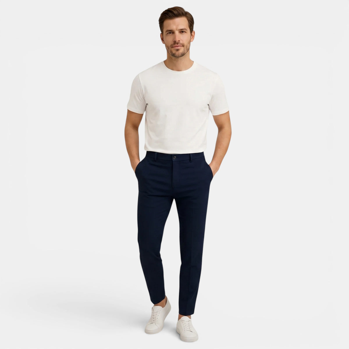Men's Tailored Slim Leg Trousers for Everyday Wear