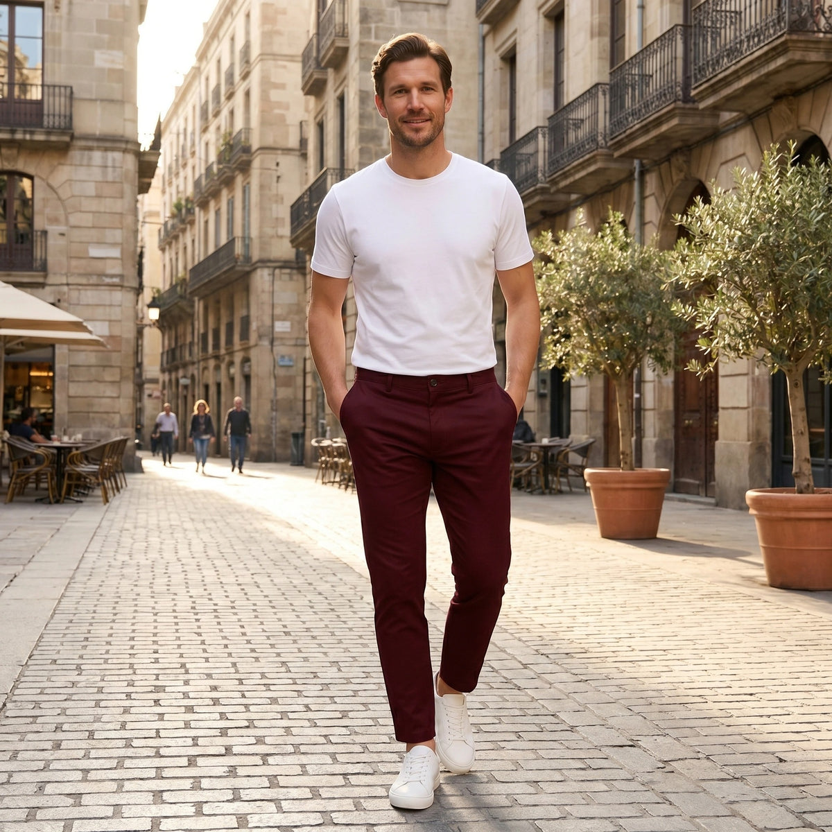 Men's Tailored Slim Leg Trousers for Everyday Wear
