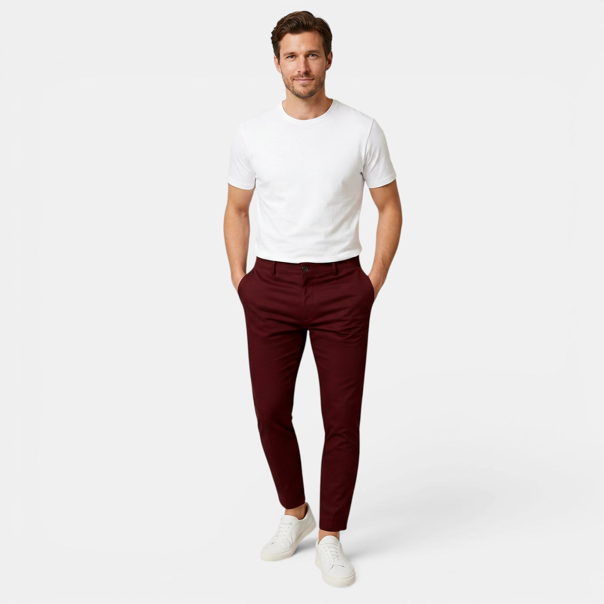 Men's Tailored Slim Leg Trousers for Everyday Wear