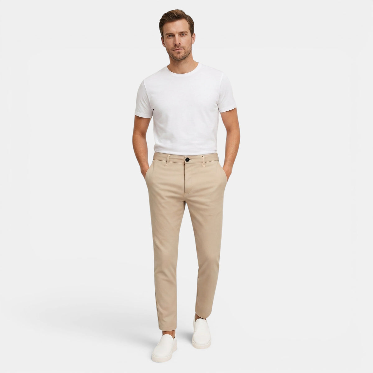 Men's Tailored Slim Leg Trousers for Everyday Wear