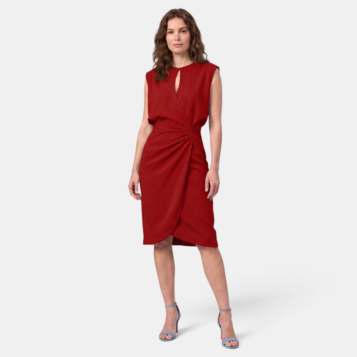 Robe de jour élégante pour femmes, coupe ajustée, robe midi pour occasions