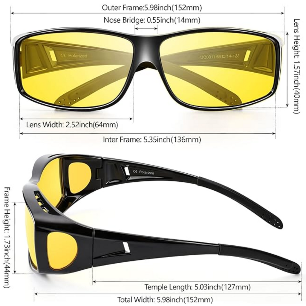 Polarized Night Driving Glasses for Glare Reduction Lightweight and Ideal for Low Light Conditions