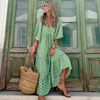 Women's Spring Dress Loose Fit Printed Midi Dress