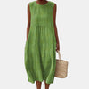 Women’s Sleeveless Embroidered Midi Dress Relaxed Fit