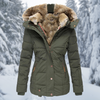 Élégante veste d’hiver pour femme avec capuche en fourrure, pour un confort et un style ultimes