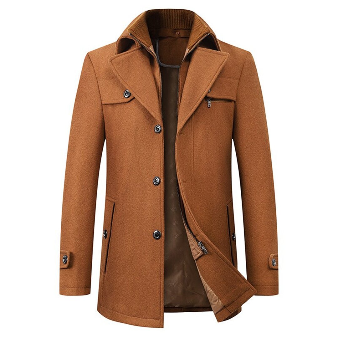 Manteau d’hiver isolant pour homme, coupe-vent et doté d’un élégant col montant