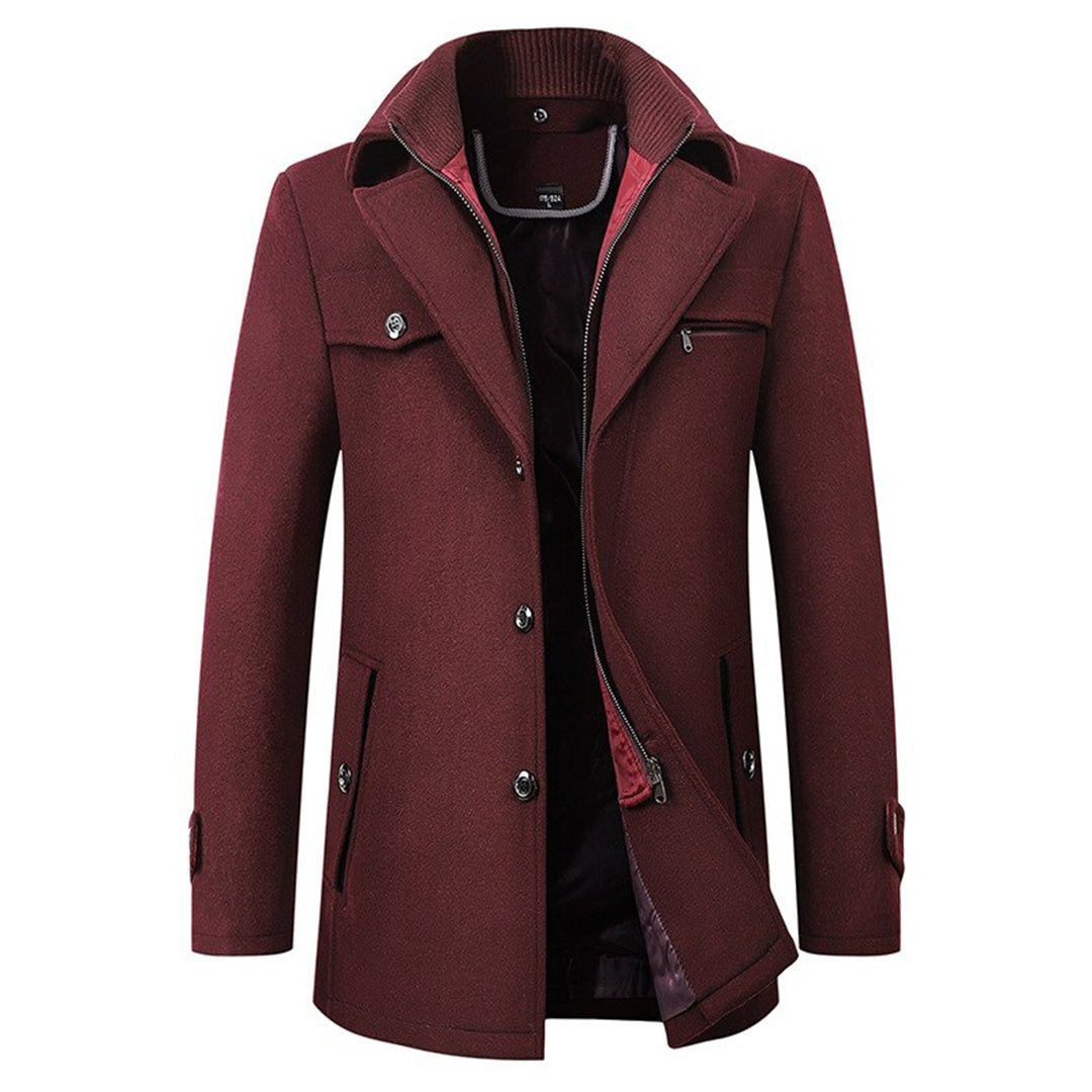 Manteau d’hiver isolant pour homme, coupe-vent et doté d’un élégant col montant