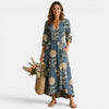 B&B | Women’s Floral Maxi Dress Long Sleeve Elegant Casual Dress