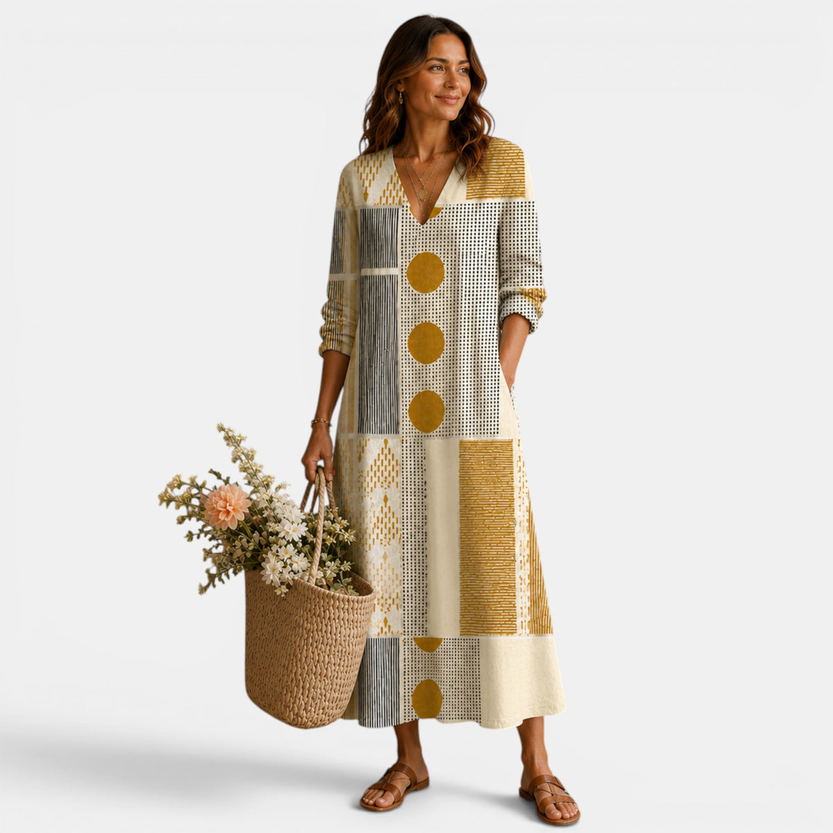Women's Bohemian Maxi Dress Abstract Print Casual Dress