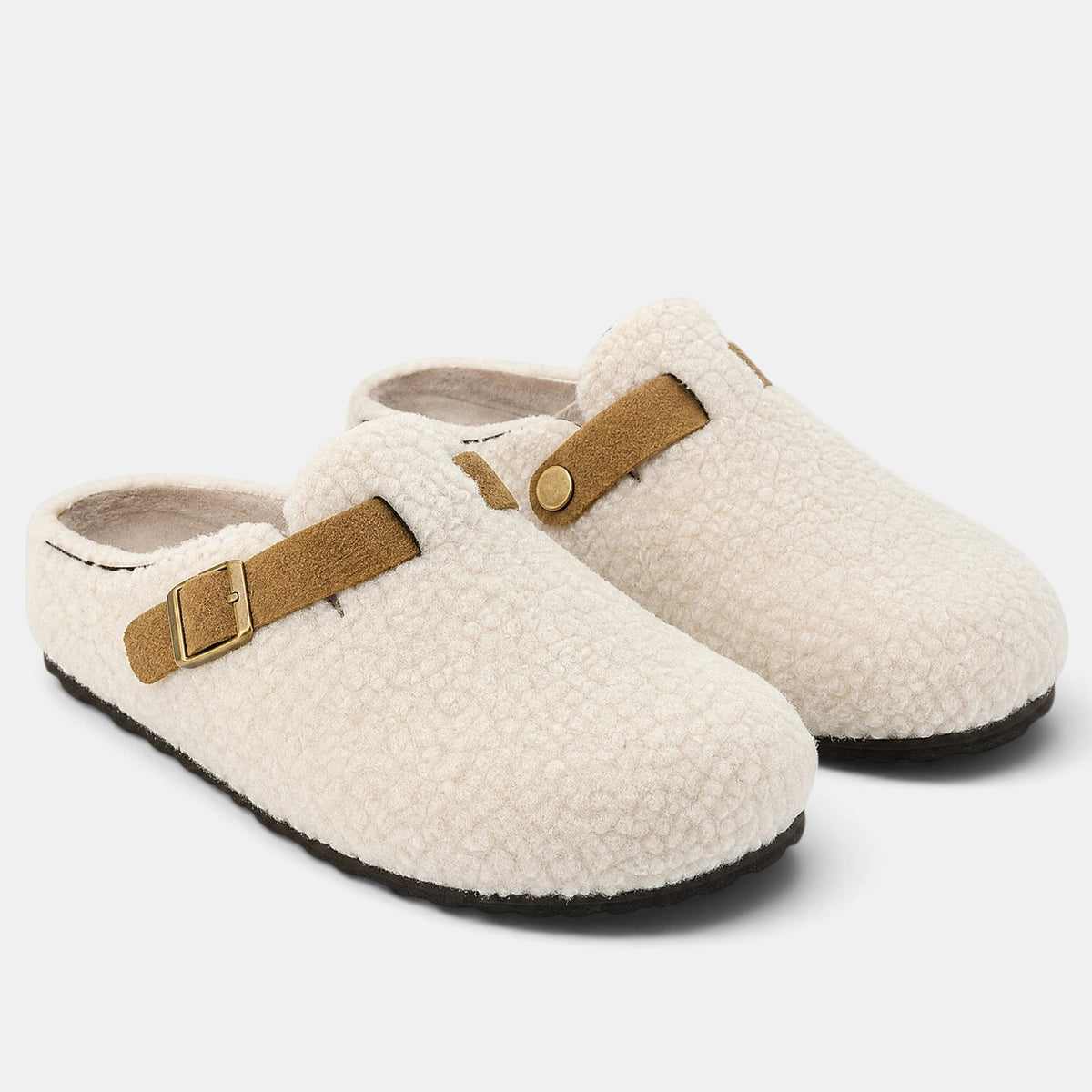 Women's Clogs with Buckle Strap and Round Toe