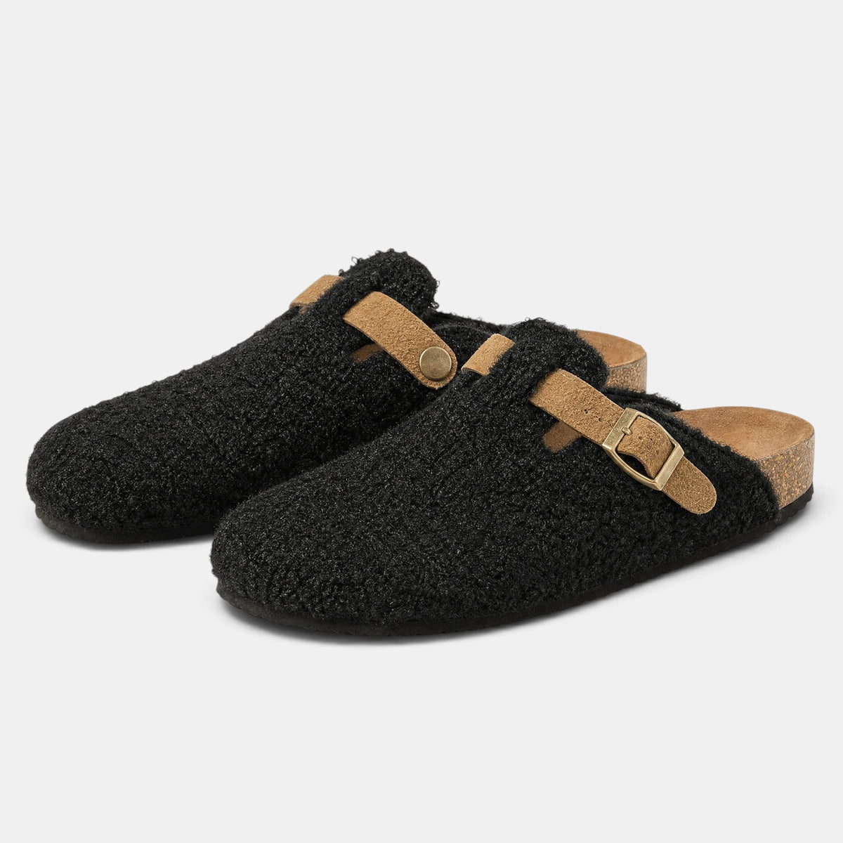 Women's Clogs with Buckle Strap and Round Toe