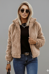 Veste texturée pour femme avec fermeture éclair, à porter au quotidien