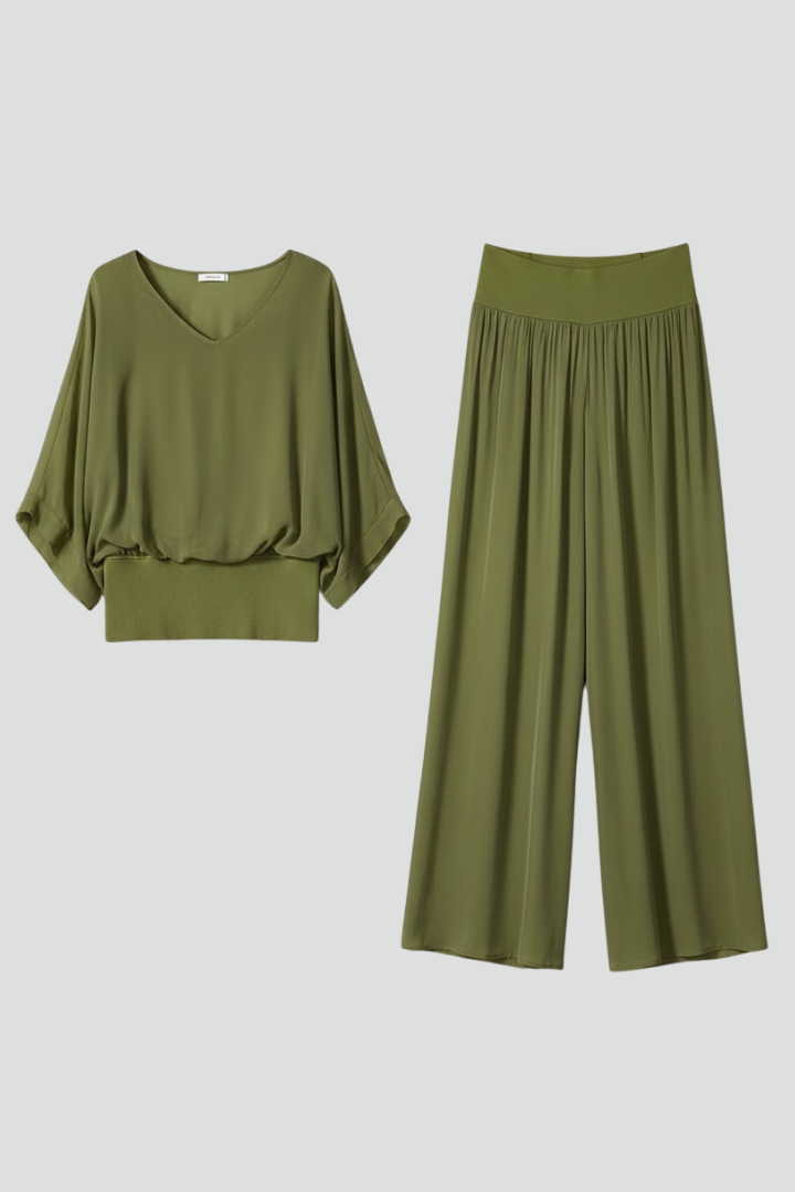 Chiffon Two-Piece Wide-Leg Set for Effortless Summer Elegance