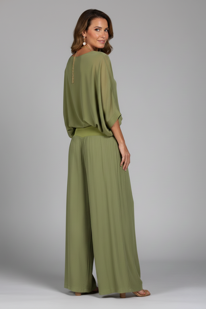 Chiffon Two-Piece Wide-Leg Set for Effortless Summer Elegance