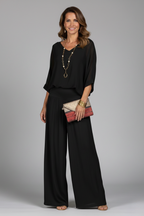 Chiffon Two-Piece Wide-Leg Set for Effortless Summer Elegance