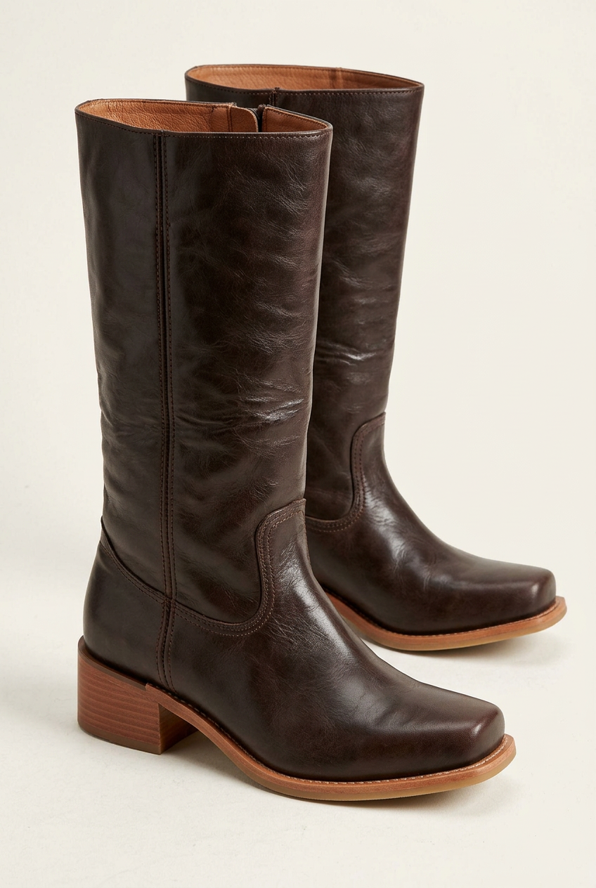 Women's Boots with Closed Toe Design and Block Heel