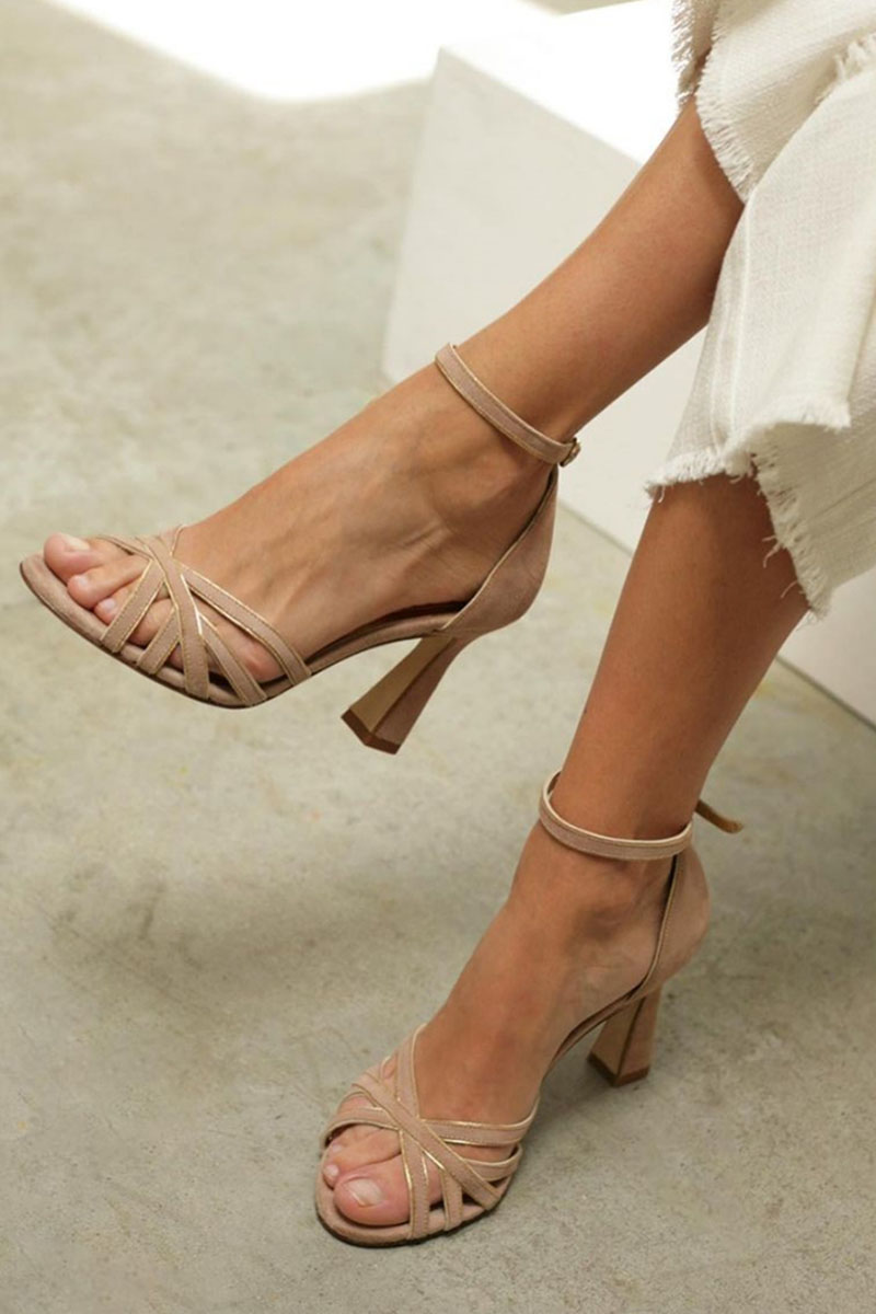 Women's Sandals with Open Toe and Adjustable Ankle Strap