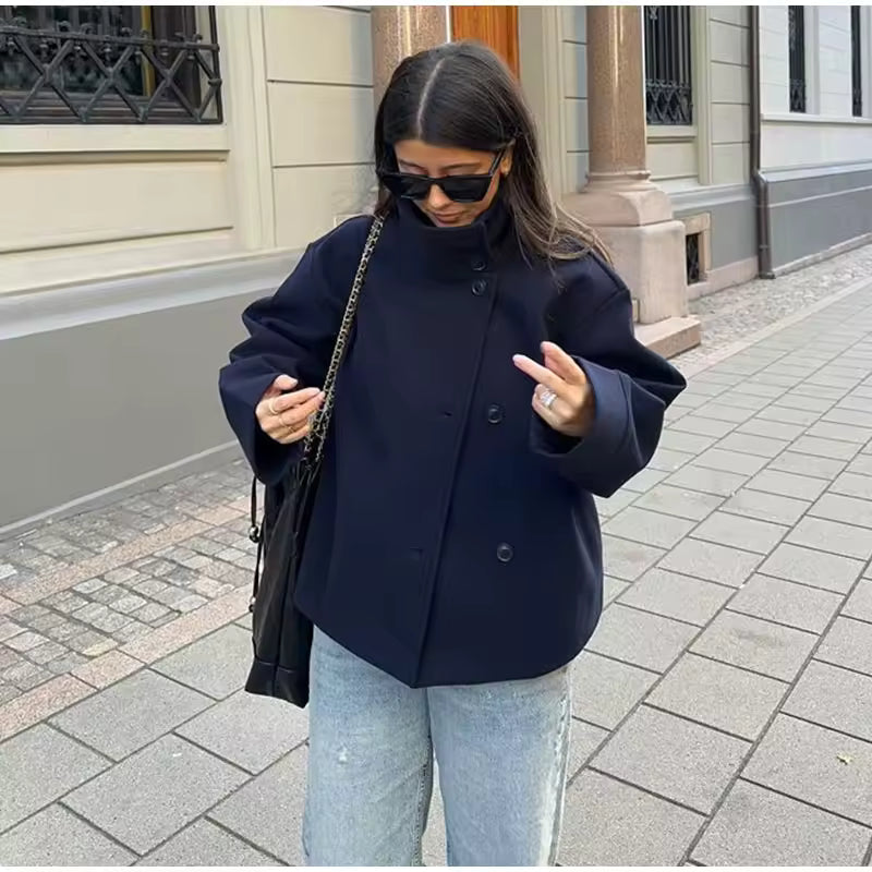 Veste courte pour femme au design croisé et au style polyvalent