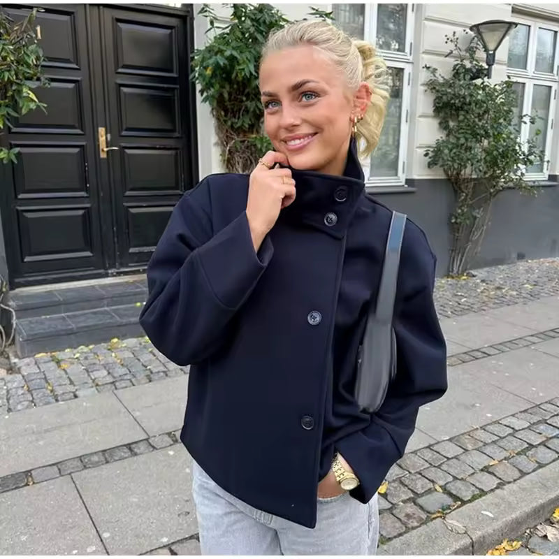 Veste courte pour femme au design croisé et au style polyvalent