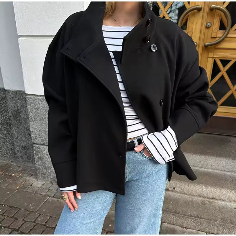 Veste courte pour femme au design croisé et au style polyvalent