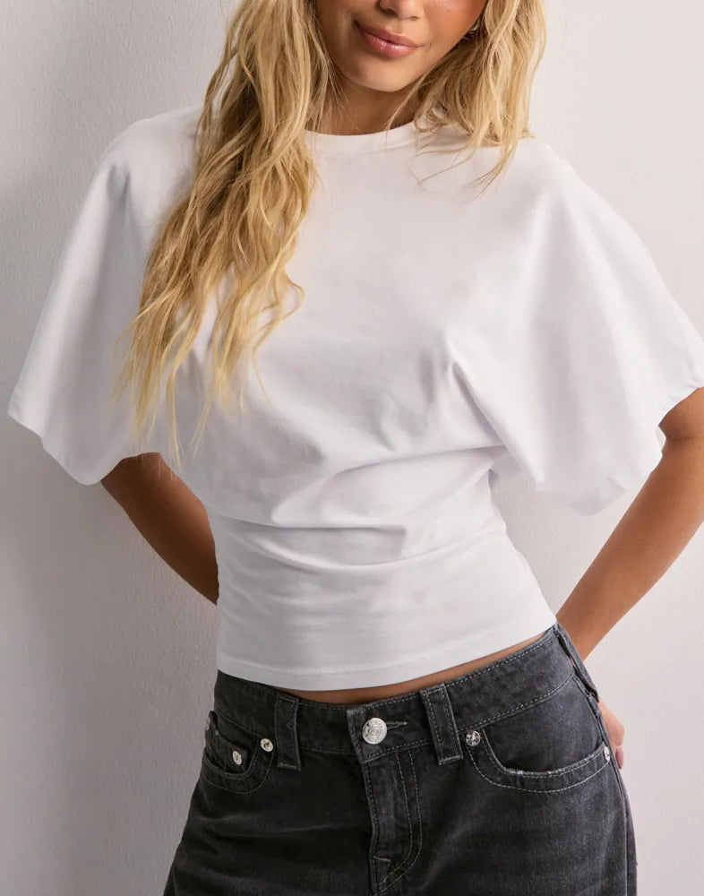 T-shirt pour femme avec taille cintrée et manches larges oversize