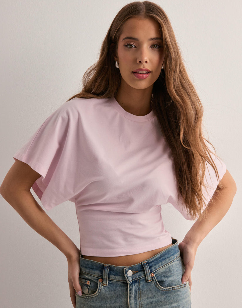 T-shirt pour femme avec taille cintrée et manches larges oversize