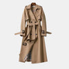 Trench-coat pour femme à double boutonnage et ceinture à la taille