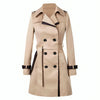 Trench-coat pour femme avec revers cranté et taille ceinturée