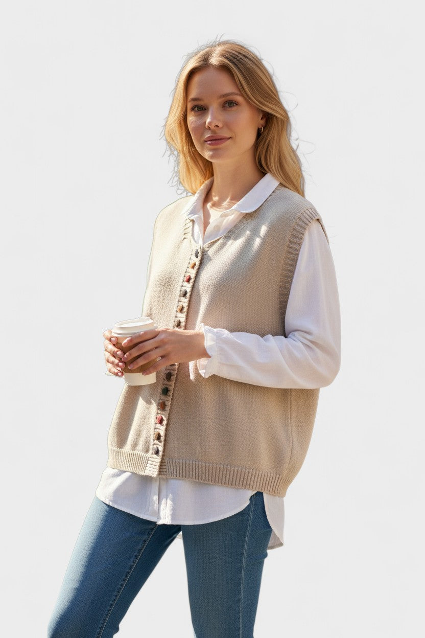 Timeless Women's Knitted Vest for Elegant Layering and Versatile Style