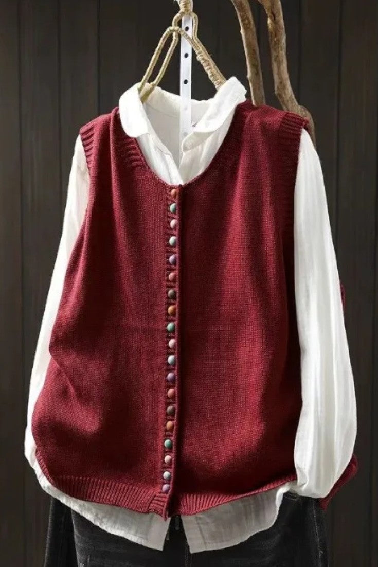 Timeless Women's Knitted Vest for Elegant Layering and Versatile Style