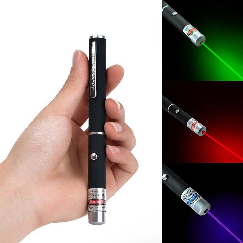 Pointeur laser métallique haute performance avec options de lumière rouge, verte et bleu-violet