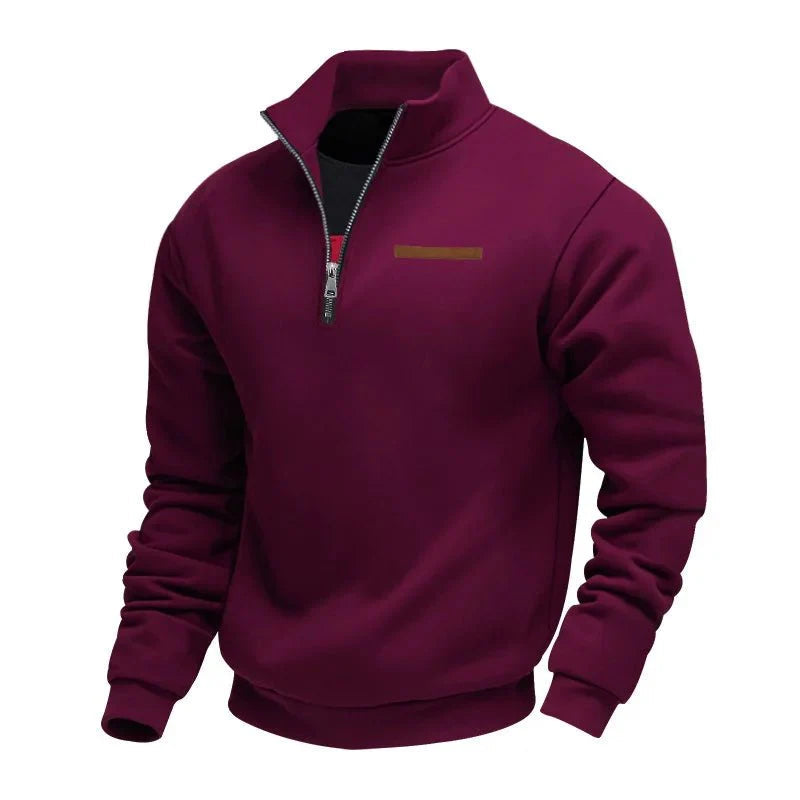Men's Warm Half-Zip Jumper with Modern Design for Comfortable Style