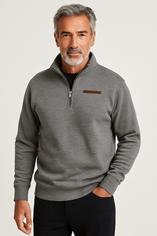 Men's Warm Half-Zip Jumper with Modern Design for Comfortable Style
